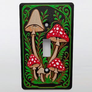 Mushroom Forest Light Switch Plate, Toggle