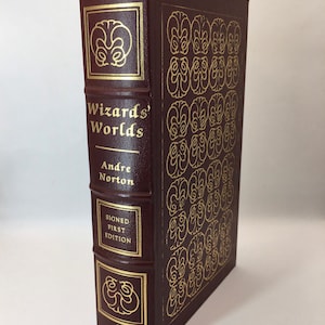 Wizards’ Worlds by Andre Norton 1989 Signed 1st Edition Leather Signed Easton Press
