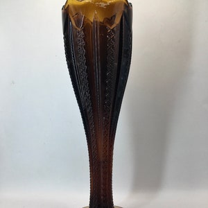 Vintage 70’s Amber Tiara Indiana Glass Co Zipper Pattern