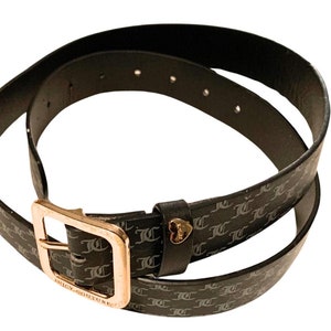 JUICY COUTURE Y2K Belt Black With Juicy Logo Gold Heart - Etsy display picture 1