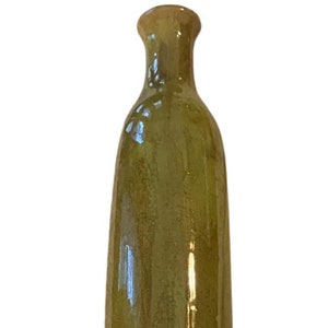Vintage MCM Drip Glaze Ceramic Vase Green Brown Art Pottery 1960s