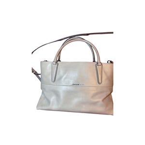 COACH NAPPA BOROUGH Vintage Crossbody Shoulder Bag Handbag Warm Gray Detachable Adjustable Strap Gorgeous Bag!  F32291 Retail 468.00