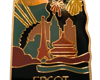 VTG DISNEY EPCOT Cloisonne Key Ring 1980s Original Tag Not Used