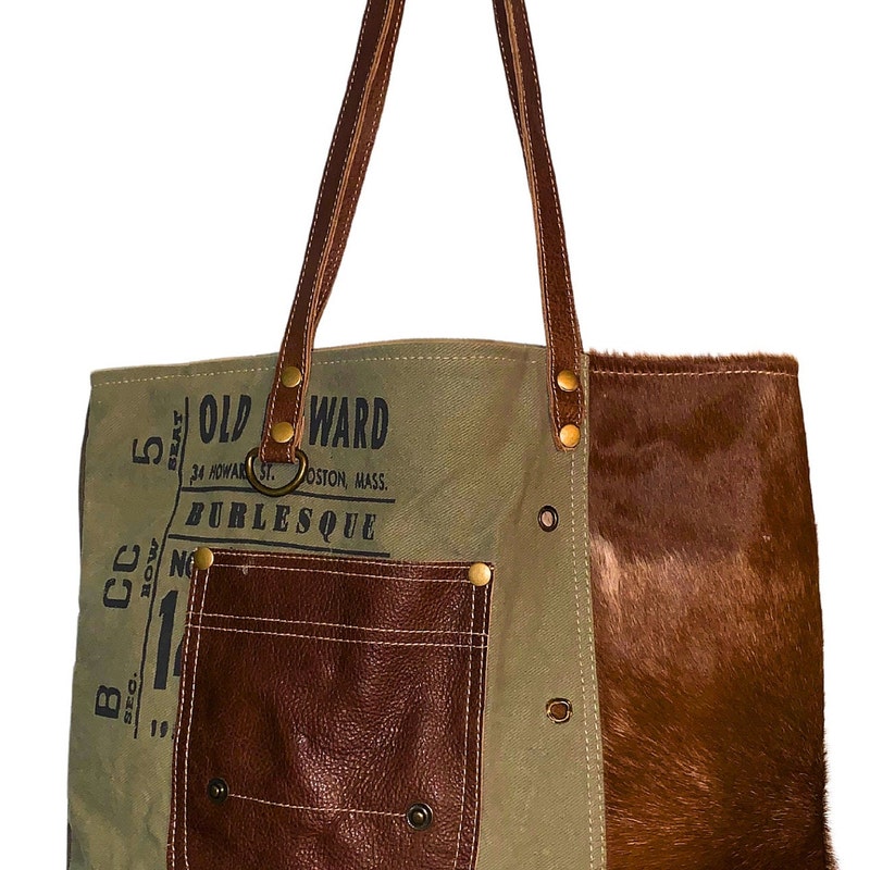 Myra Women's Flap Pocket Cowhide Shoulder Bag - Light Brown, 13.5" X 12"
