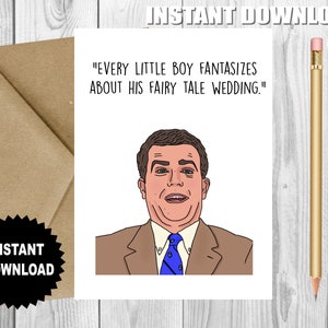 Desejos de casamento de Andy Bernard, The Office, cartão de casamento Dunder Mifflin, cartão de parabéns para impressão, cartão de casamento engraçado para casal, parabéns