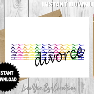 DIVORCE Support Card, Happy Happy Happy, You're Finally Divorced, Divorce Support for Friend, Divorce Best Friend Sister Brother Mom Dad
