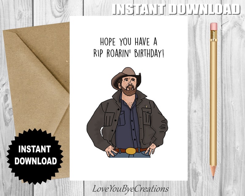 YELLOWSTONE Birthday Card hope You Have a RIP Roarin' Etsy India