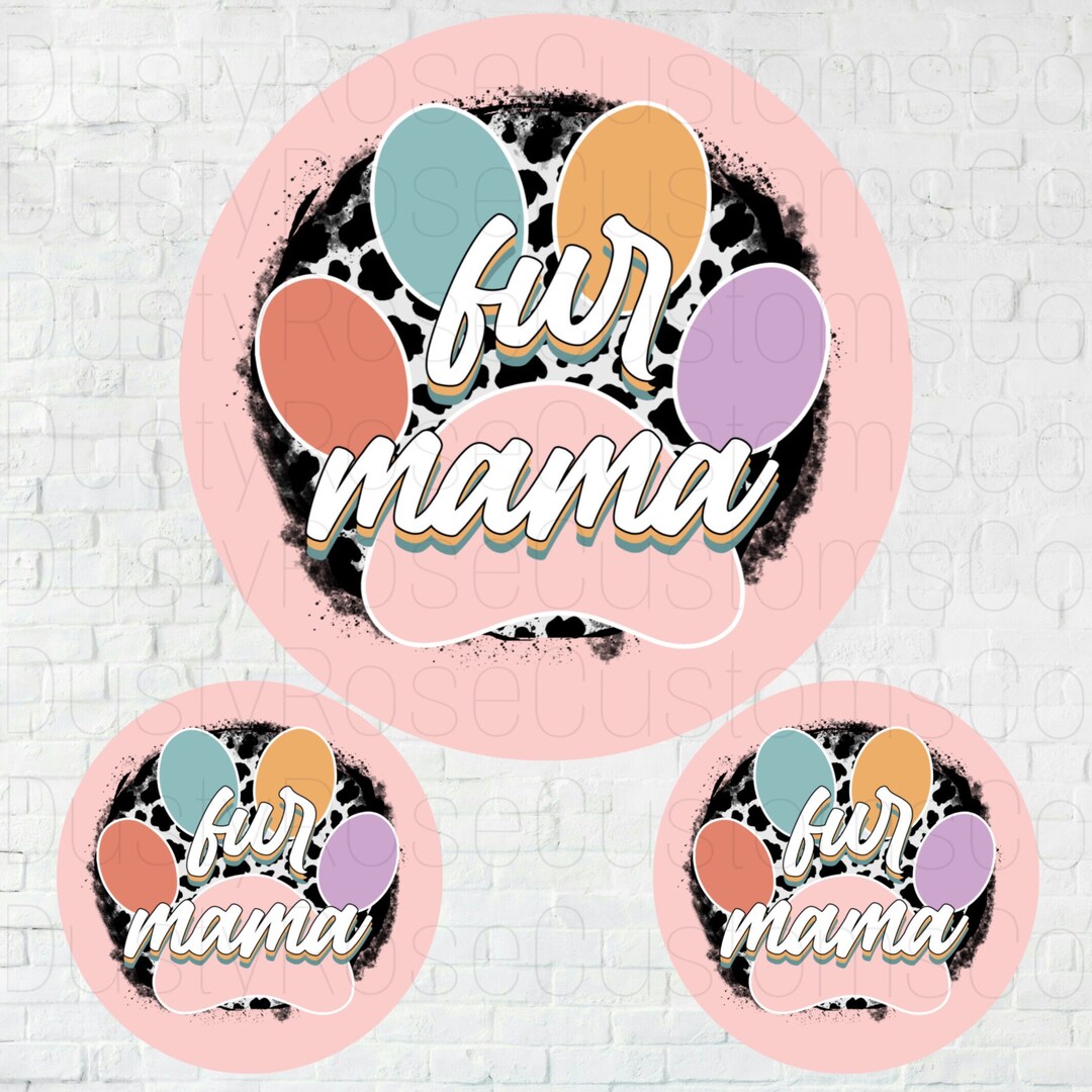 CARDSTOCK ROUNDS Dog Retro Cardstock Cutouts Mama Individual Design Custom Quantity Cardstock Etsy