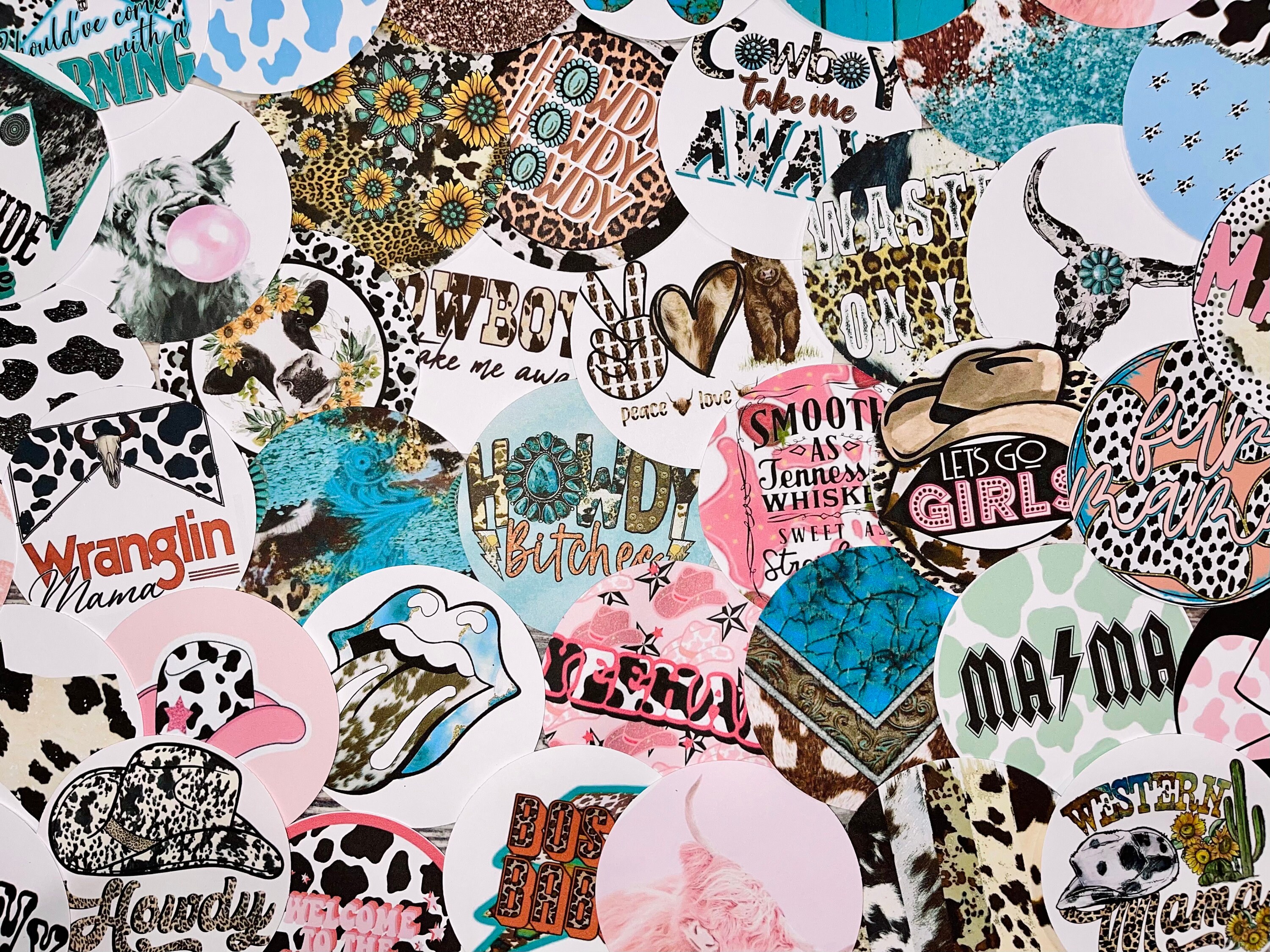 ROUND CARDSTOCK Cow Print Theme Mix Grab Bag Western -  Finland