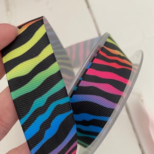 5 Metres Rainbow Animal Print Leopard Zebra Ribbon 25mm Ribbon Craft