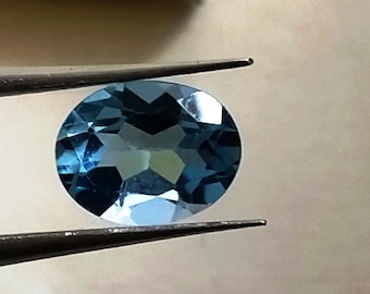 Natural Blue Zircon Gemstone, 2.20 Carat Oval Cut, Vivid Blue, Loose Jewelry Stone