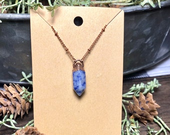 Orange /& Blue Varscite Jasper Nugget Necklace with Silver Tone Toggle 19 N4102018g