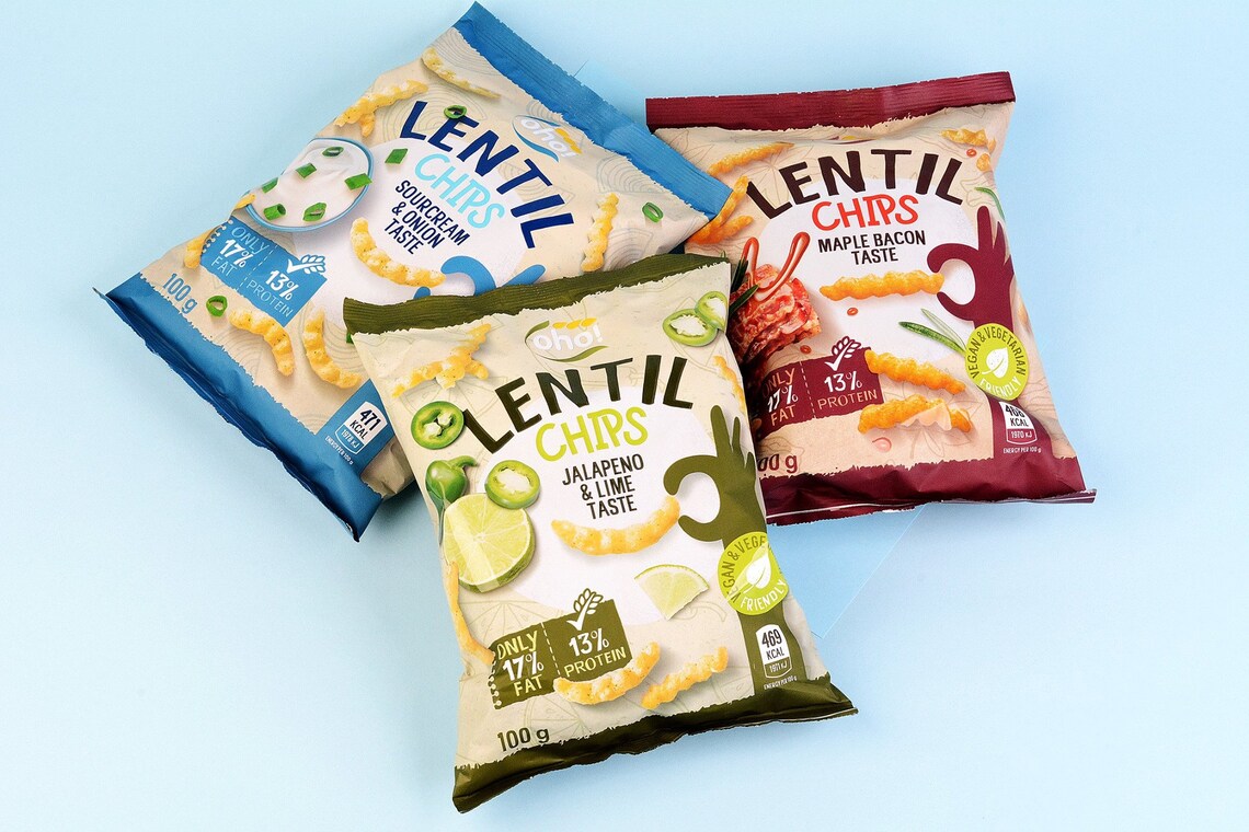 Lithuanian OHO Lentil Chips Snack Vegetarian Vegan X3 Etsy