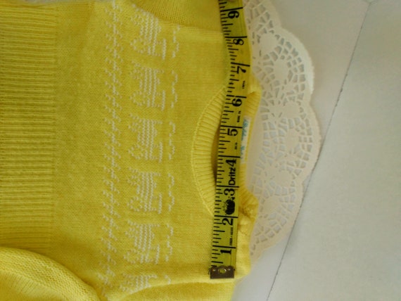 Vintage Infant Romper w/Cap Beret Knit Yellow - image 5