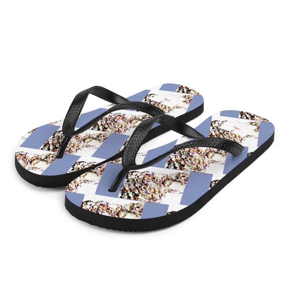 Country Blue Zig Zag Flip-Flops