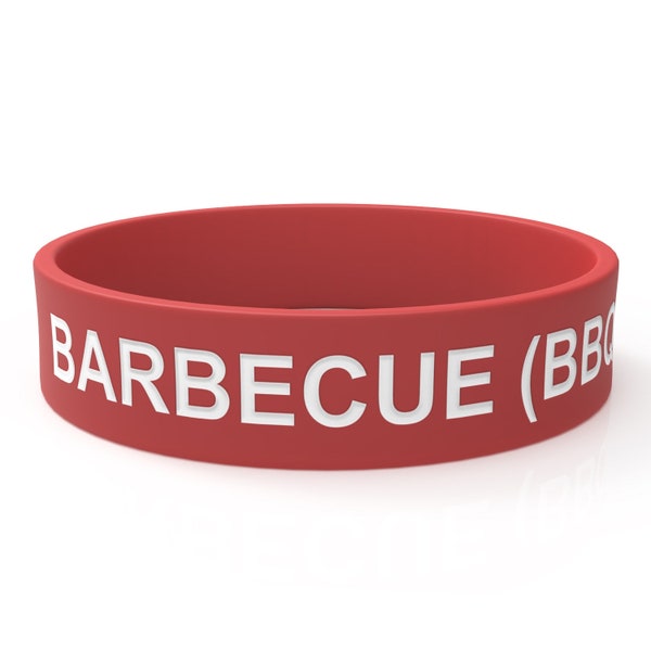 Silicone "Barbecue (BBQ)" Label Band, Silicone Label Band, fits 16oz, 20oz, 24oz, 32oz Squeeze Bottles