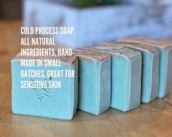 Cold Process Natural Soap | Handmade Vegan Soap Bar | Gentle Skin Care Gift | Eucalyptus 4oz