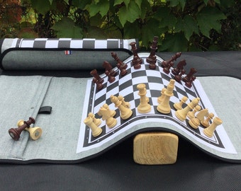 jeu d'échecs - Echiquier magnétique enroulable - Jeu d'échecs de voyage