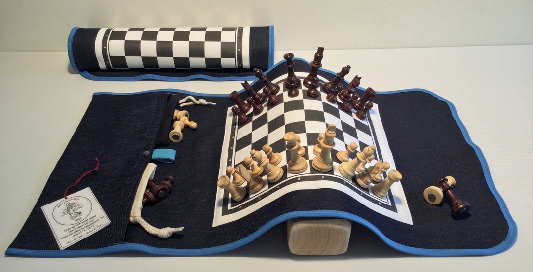 Chess Set Roll up Chess Board Travel Chess Set Etsy