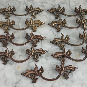Set of 9 Vintage Metal Drawer Pulls Desser or Hutch Handles