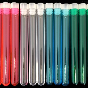 Plastic Test Tubes 150 X 16mm For Shots,Wedding Favours, Storage, Beeds, Insects, With Cap, Clear, Blue, Red or Green UK SELLER