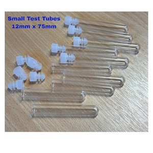 Small Plastic Test Tubes with Caps (20 Pack) 12mm x 75mm Crafts Samples Beads