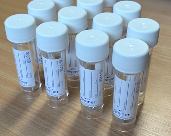 Contenedores universales de 30 ml para muestras de orina, frasco de muestra etiquetado, vendedor del Reino Unido
