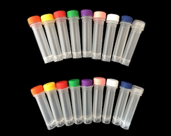 2ml Plastic Test Tube Vial Container Tube Screw Cap O-Ring seal various colours leakproof, bead, storage,ink UK SELLER
