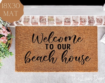 Handmade Beach House Coir Doormat, Welcome Home Decor (18x30)