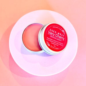 Very Cherry Lip Balm Handmade with Aromatic Essential Oils & Luxurious Shea Butter Gift for Her or Self Care Vegan Friendly All Natural