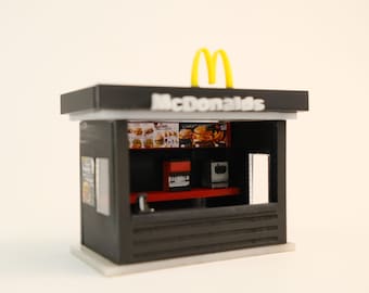 Stand de diorama en miniatura de McDonald's para amantes de los dioramas, colección de regalos y fotografía de juguetes (escala 1:64 y 1:87, H0)