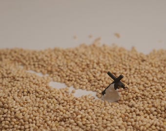 Figura de Jesús en miniatura hecha a mano, escala HO, decoración personalizada en resina