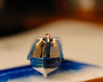 Figuras del Titanic en miniatura: Jack y Rose, decoración de diorama a escala HO