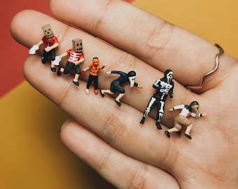 Juego de Halloween en miniatura (1:87 y 1;64, escala HO) Figura personalizada hecha a mano adecuada para fotografía de juguetes, regalo, decoración o adorno para tarta.