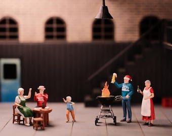 Miniature New Year&#39;s Eve (1:87 & 1;64, HO Scale) Handmade custom figurine suitable for toy photography, gift, decor, or cake topper