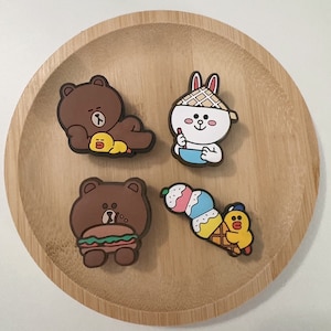 XMAS SALE 4 pcs line bear friends rabbit cartoon shoe charms | cute gift | matching croc charms