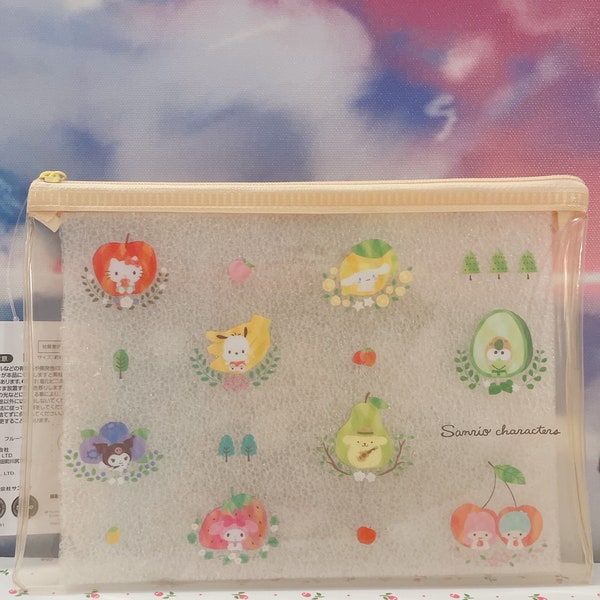 Kawaii Sanrio Fruit Zipper Pouch | Pencil pouch | Sanrio gift ideas | travel and purse essentials