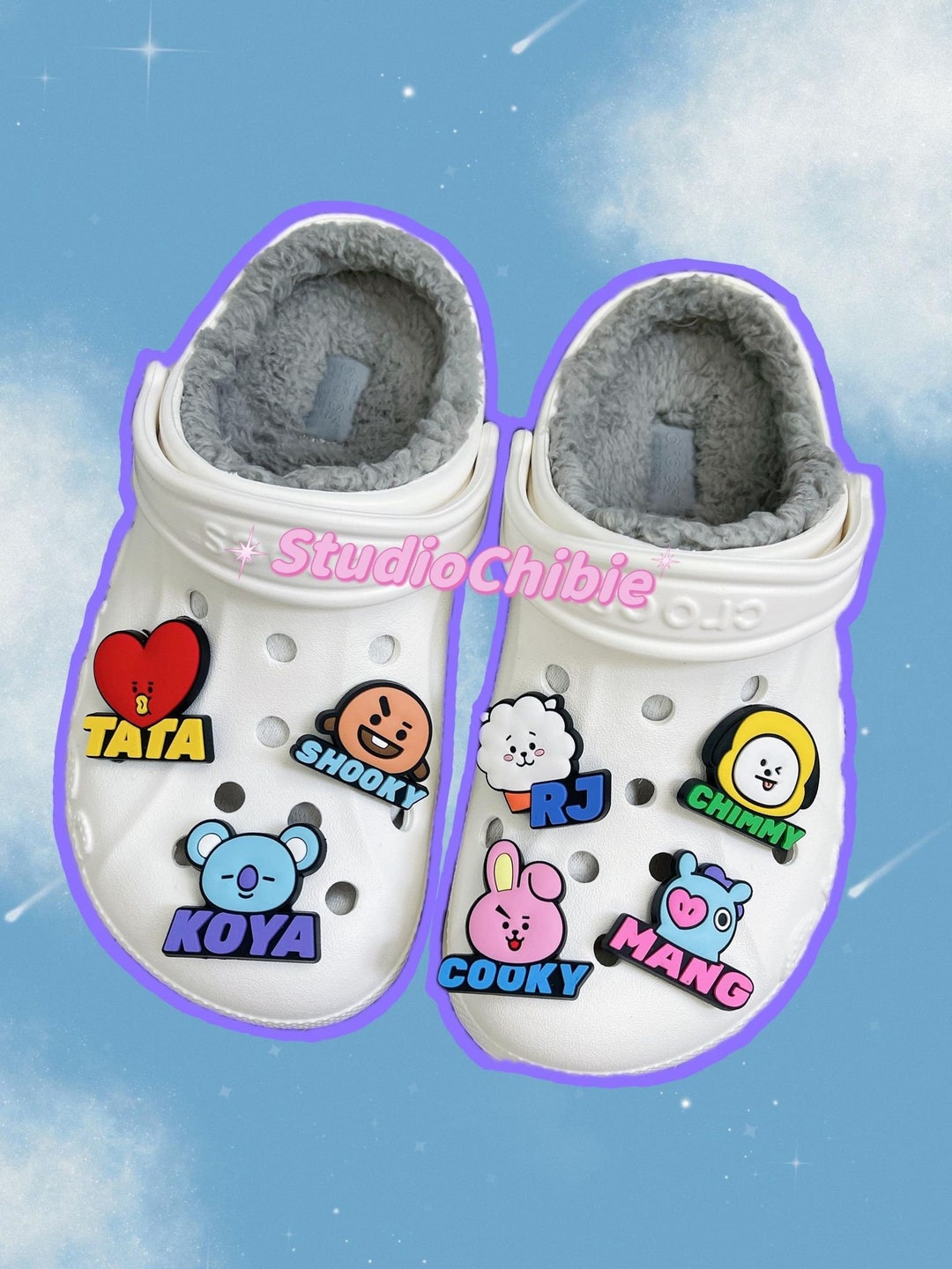 Large BT21 Characters With Names Jibbitz Shoe Charm Cute Crocs Charm