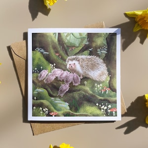 Moederdag egel en baby's vierkante kaart 'Mother Hog'
