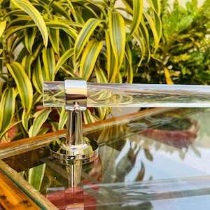 Beatiful Polished Chrome Towel Bar - Handmade Towel Holder - Lucite Towel Rack - Brass Towel Holder - Lucite Fixture