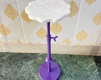 Adjustable Marble Side Table – Modern Drink Table, Custom Color Base