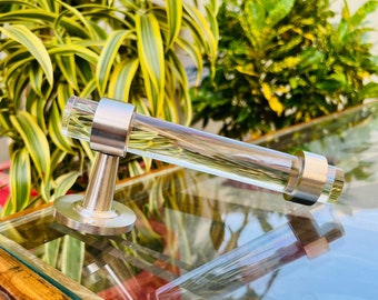 Handmade Brushed Brass & Lucite Toilet Paper Holder