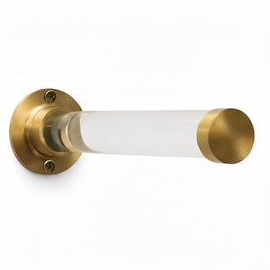 Handmade Solid Brass & Lucite Wall Hook - Brushed Brass Finish