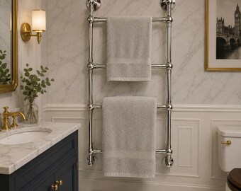 Handmade Full Brass Towel Ladder Rack: London Style Bathroom Decor