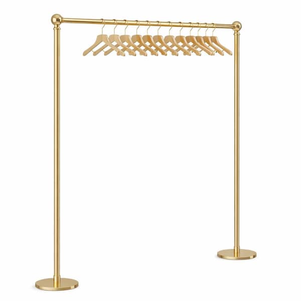 Custom Brass Garment Rack with Ball Finials - Luxury Freestanding Clothes Organizer