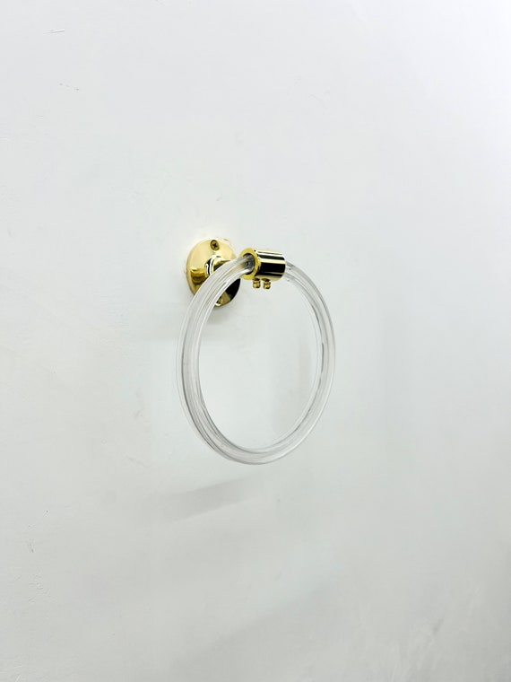 Lucite Brass Towel Ring Timeless Elegance Hand Towel Holder Brass Towel Hanger for Bathroom or Kitchen Etsy