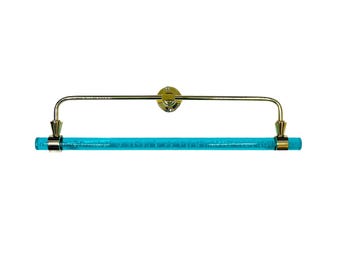 Handmade Brass & Bubble Lucite Towel Bar - Modern Bathroom Rack