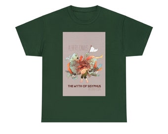 The Myth of Sisyphus Book Cover Art Unisex Cotton Tee Shirt Albert Camus