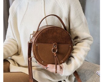 round purses leather