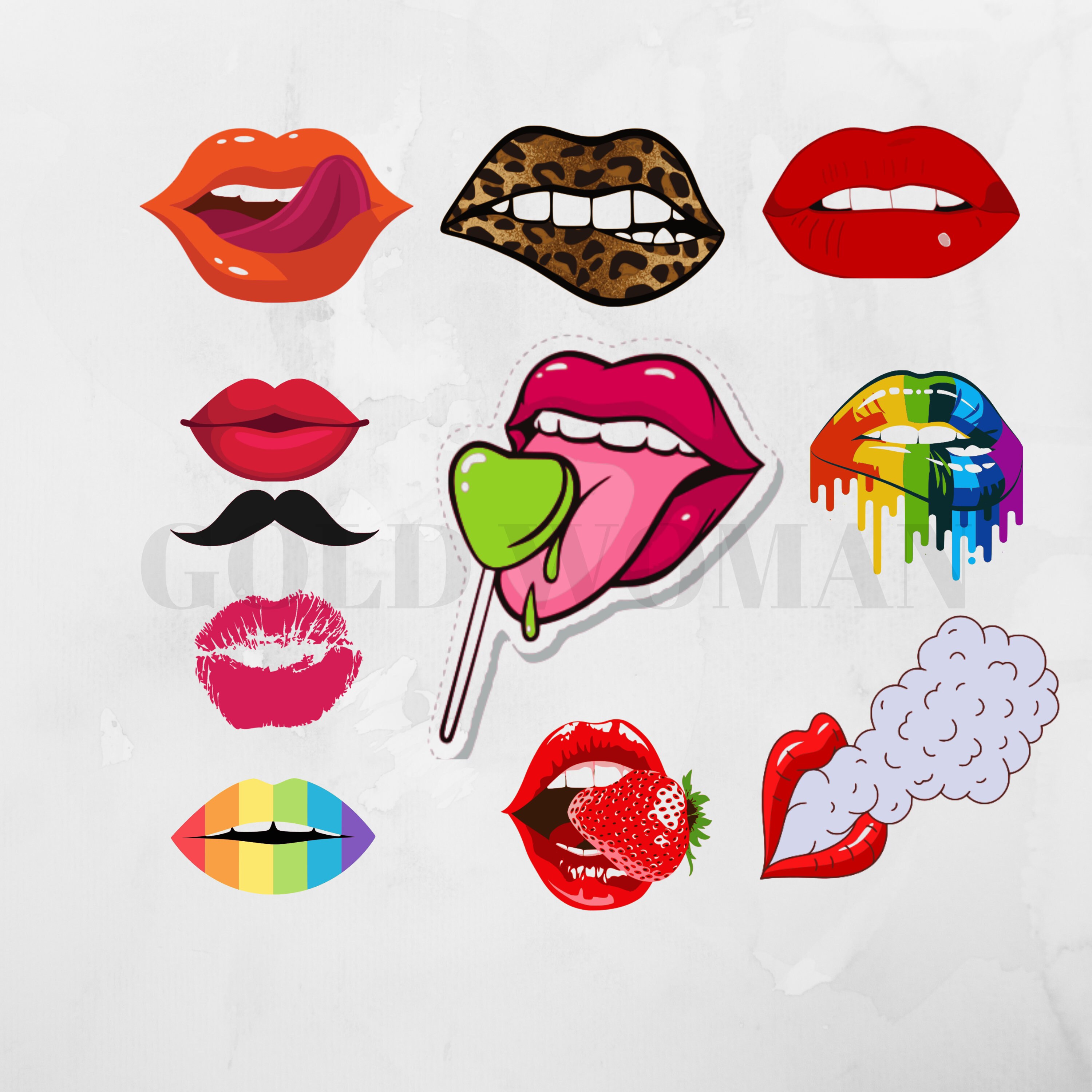 Lollipop Lips Svg Lips Svg Bundle Red Lips Svg Rainbow Etsy